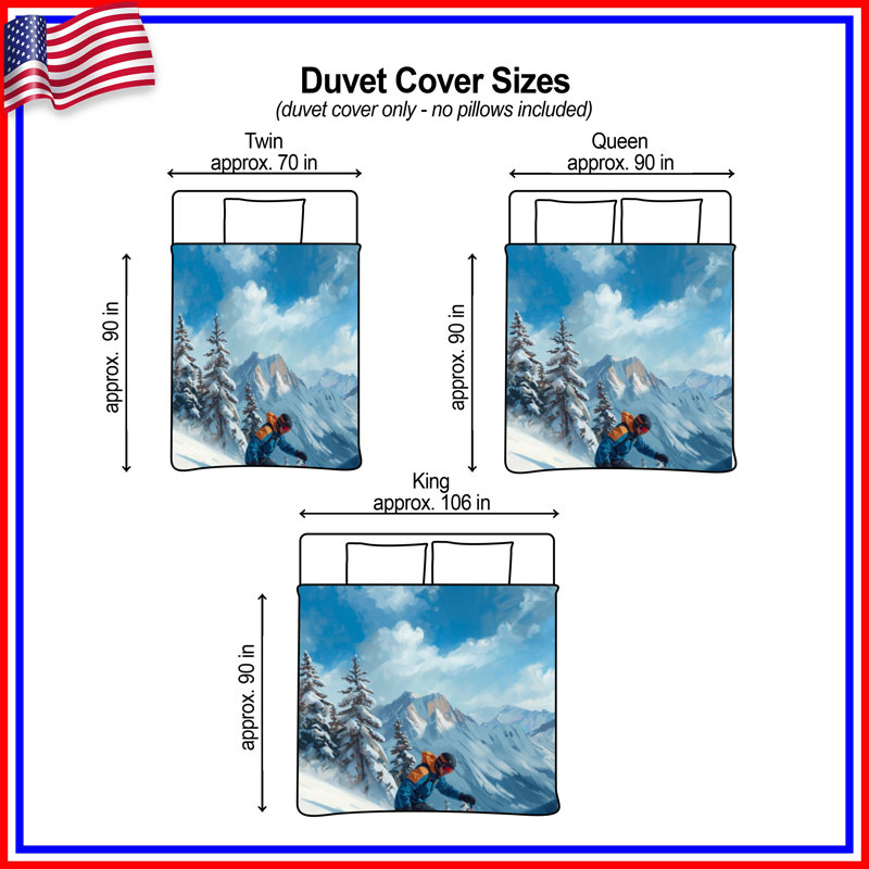 Housses de couette Snowy Mountain, Lit simple