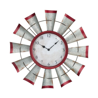 Horloge murale intérieure et extérieure en métal et en acrylique avec finition résistante aux intempéries et design artistique