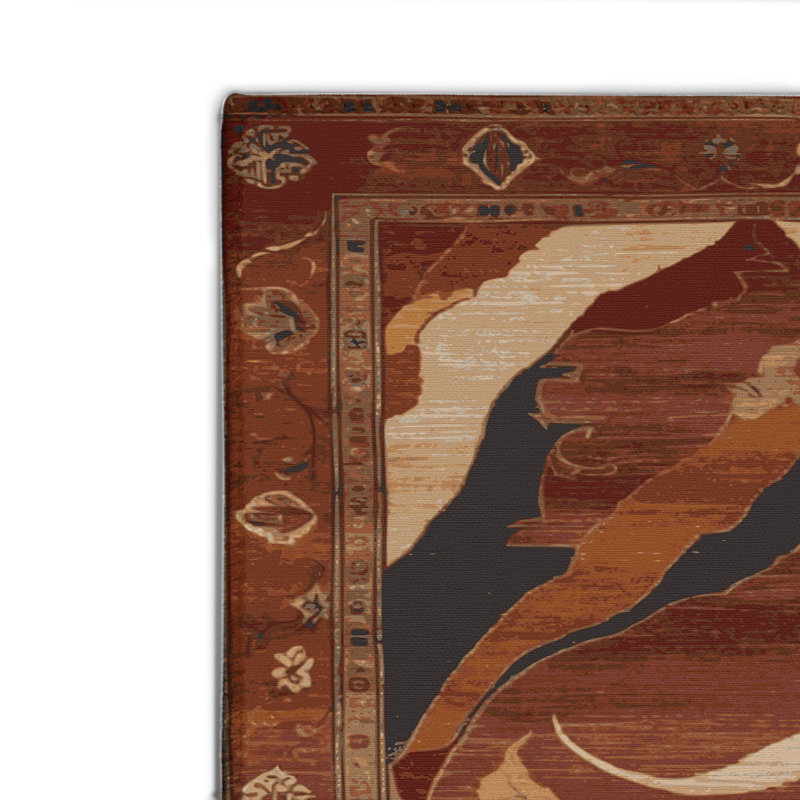 Persian Brown Indoor and Outdoor Area Rug, Rectangle 2' x 3'