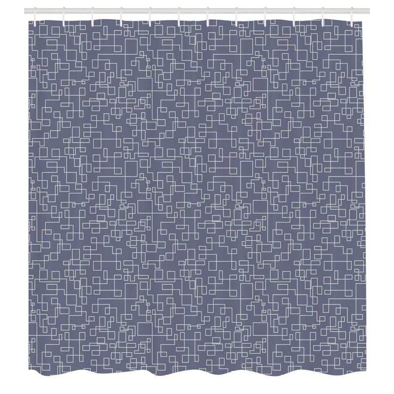 East Urban Home Geometric Shower Curtain Interweaved Stripes, 84" H x 69" W