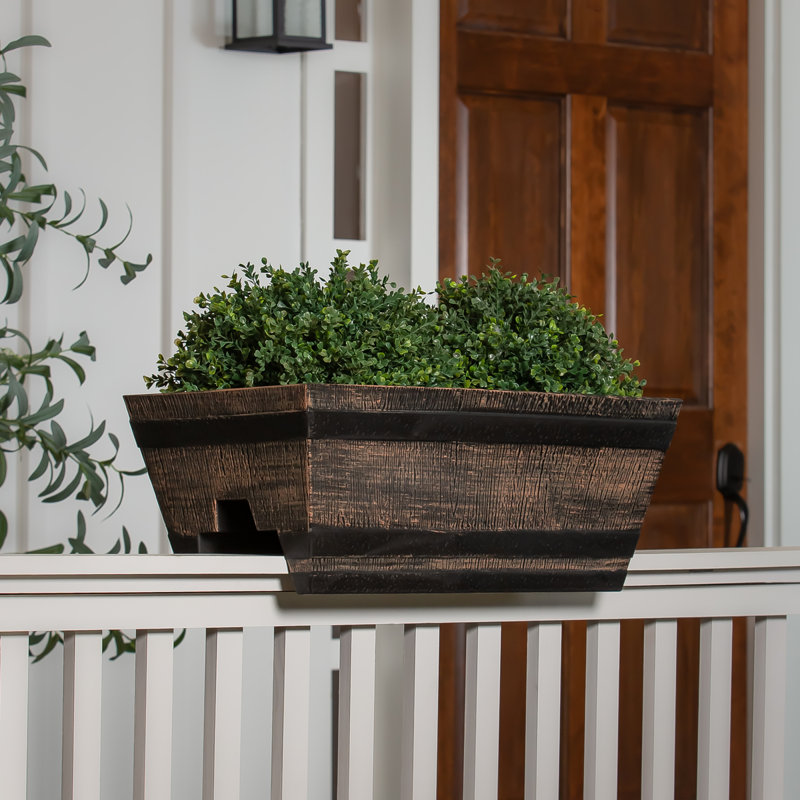 24" Whiskey Barrel Railing Planter