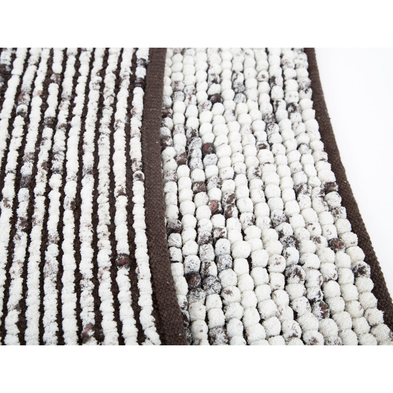 Zebadiah 2 Piece Set Rectangle Bath Mat, Brown