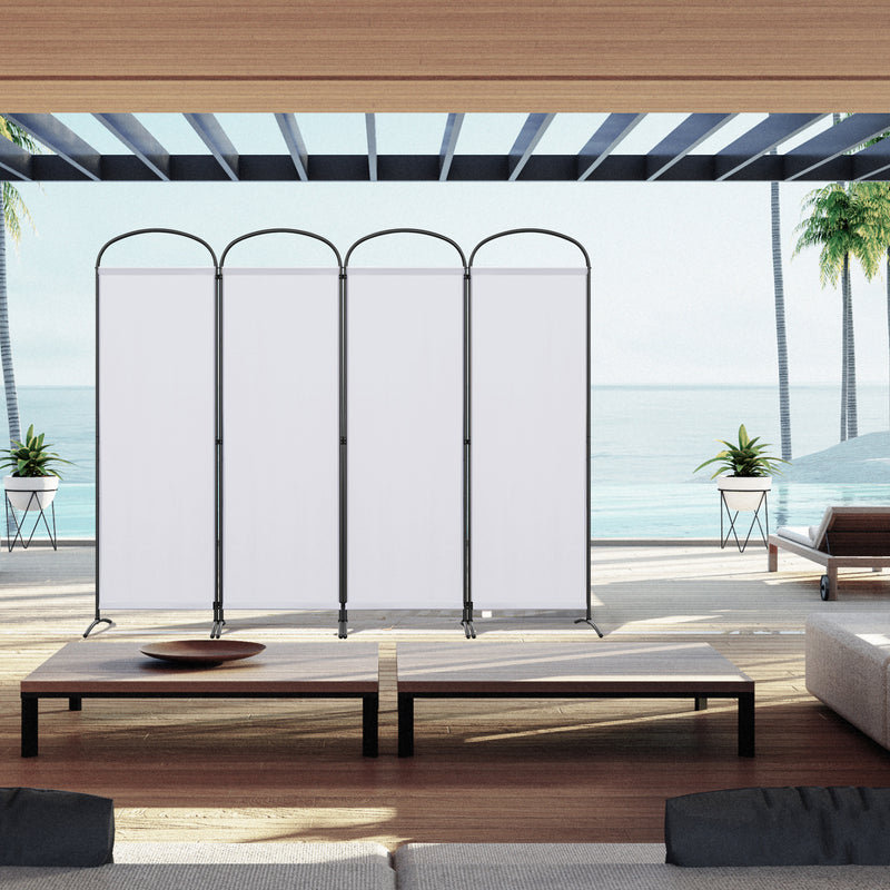  Paravent 3 Panels Room Divider Protective Screen Wall Room Partition for Offices, Balcony, Bedroom, Outdoor Garden, White, 4