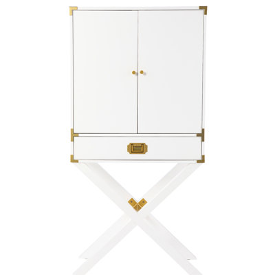 Grande armoire de bar - Finition blanche pour une unité de rangement contemporaine pour les bars, d'une hauteur de 60 po, pratique