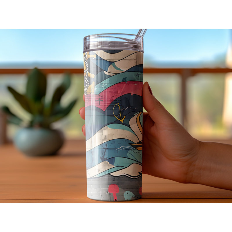Choose Handmade Tumblers 591ml Vacuum Insulated Stainless Steel (18/8) Travel Tumbler with Straw