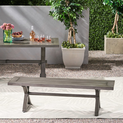 Banc de salle à manger moderne en aluminium gris foncé