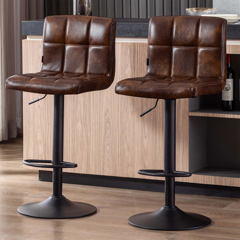 Tabouret pivotant à hauteur réglable, Brun foncé