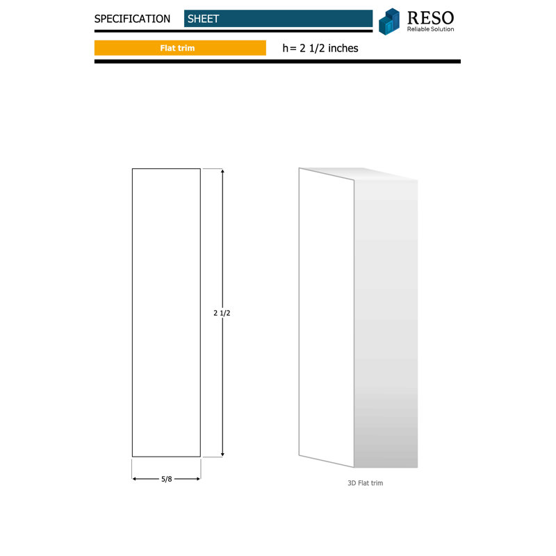 Boîtier en bois Gauss H 0,625 po x l 84 po x P 0,63 po