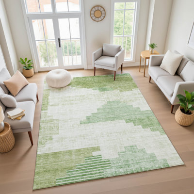 Premium Machine Washable Ashington AMF1829 Geometric Rug
