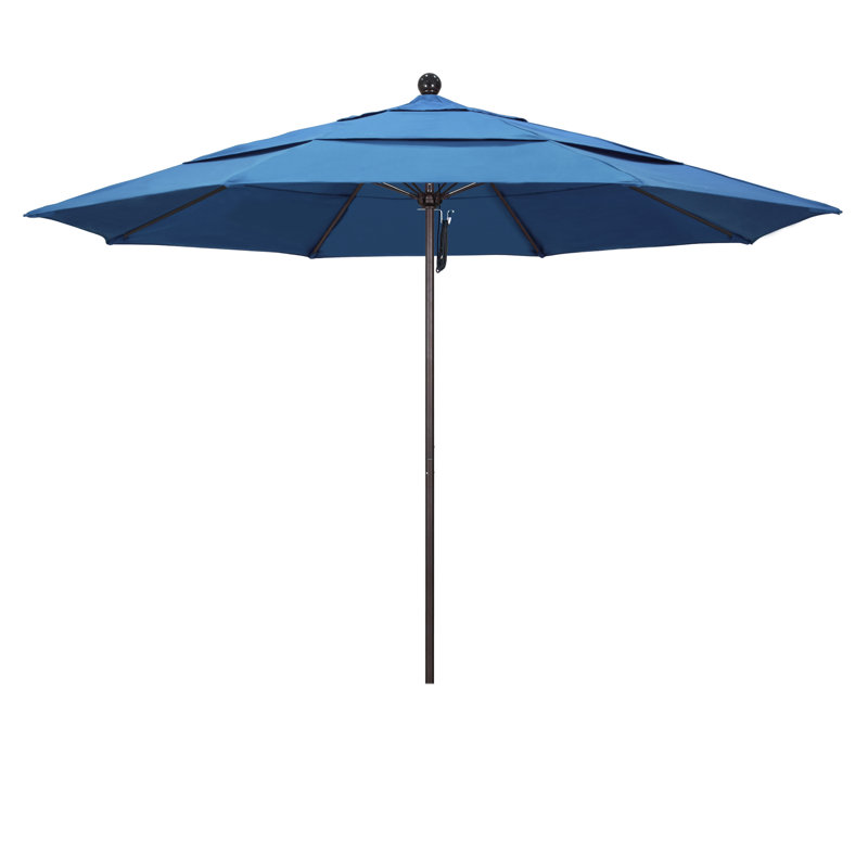 Parasol de marché 11 pi Hibo, Toile Capri Performance, Bronze