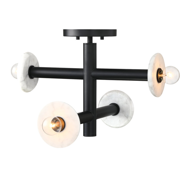 Wilfrid Semi Flush Mount, Matte Black