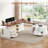 Josphua 63" L Shaped Desk Electric Standing Desk Convertible Corner Office Desk With Drawer Farmhouse Computer Desk-315333430
