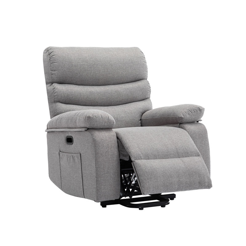 Heated Massage Chair, Grey Linen
