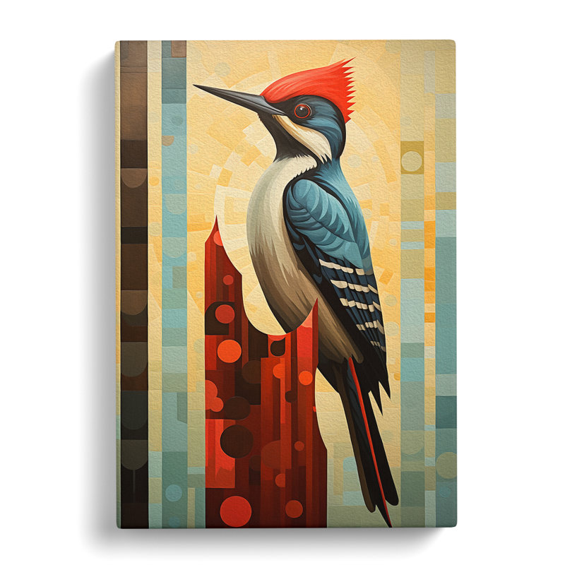 Woodpecker Geometric No.2 - Print, 76cm H x 50cm W x 3cm D