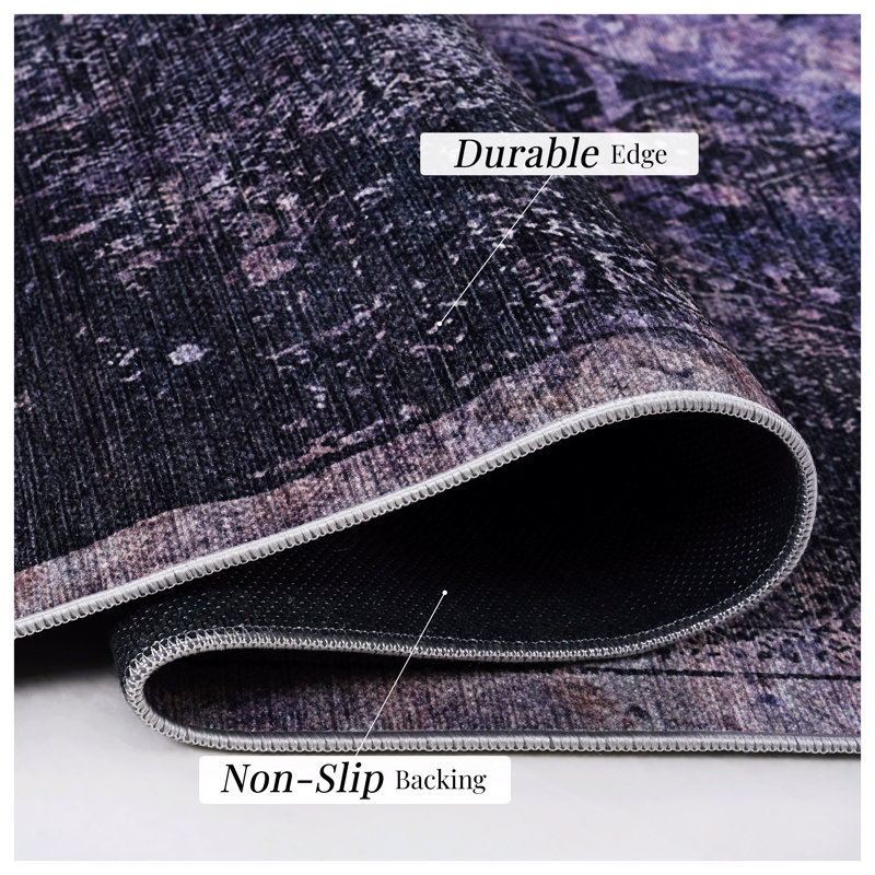 Tapis lavable MAVAL Anthracite, Rectangulaire 2 pi x 3 pi