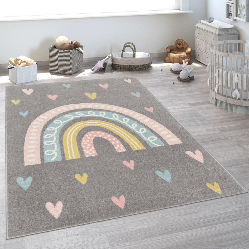 Polypropylene Rug, Rectangle 5'3" x 7'3", Gray
