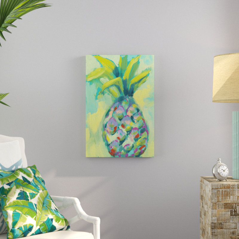 «Vibrant Pineapple I», peinture sur toile, H 30 po x l 20 po