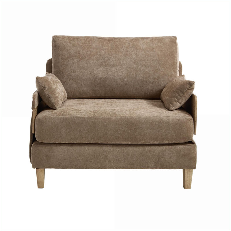 Fauteuil convertible en chenille avec accoudoirs convertibles 3-en-1 en chenille