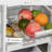 Rolling kitchen cart with storage function, practical wooden frame rolling kitchen island, with wire fruit basket, tray, and drawers, white