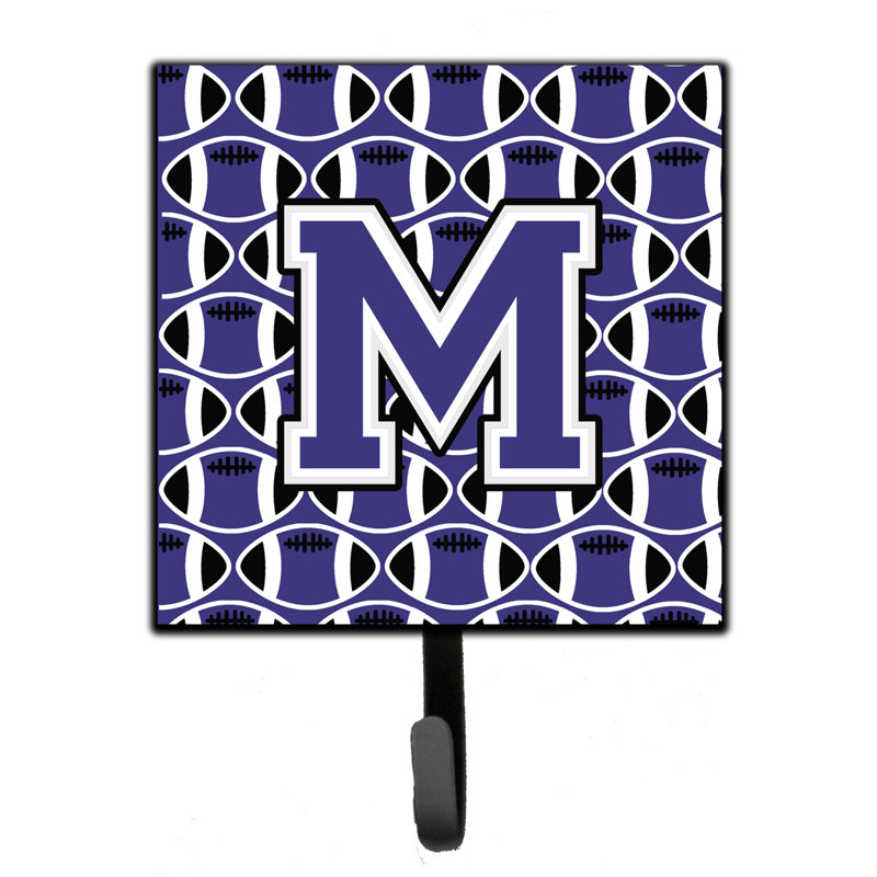 Bultman Metal Wall Organizer with Key Hooks, Purple/White