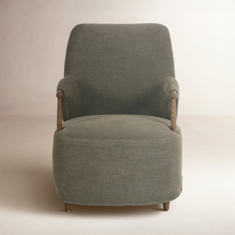 Brently Chair, Green Linen
