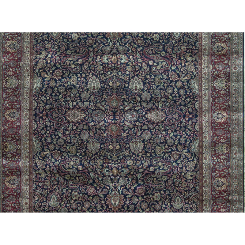 Hand-Knotted High-Quality Blue and Red Area Rug