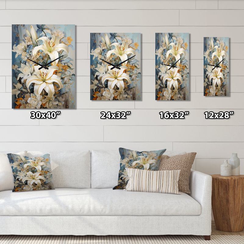 Karamba - Lilies Wall Clock Oversized, Small