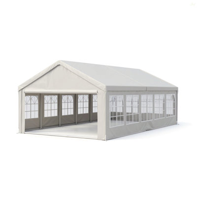 16'X32' Carport Car Canopy Party Tent With 3 Storage Bags & Removable Sidewalls, Outdoor Gazebo With 4 Ground Tubes, Commercial Tents For Parties Wedding BBQ With 3 Carry Bags