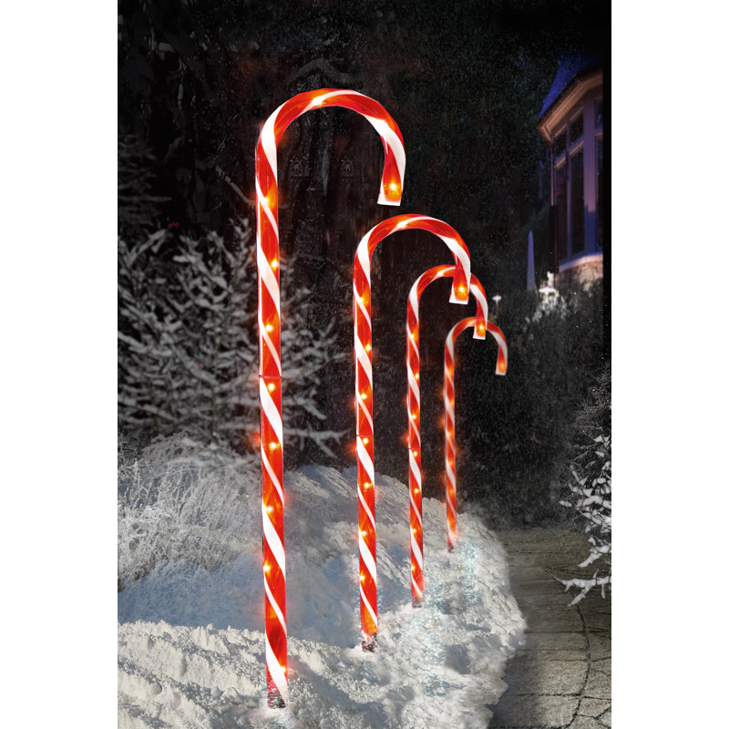 Christmas Candy Cane Pathway Lights, Red