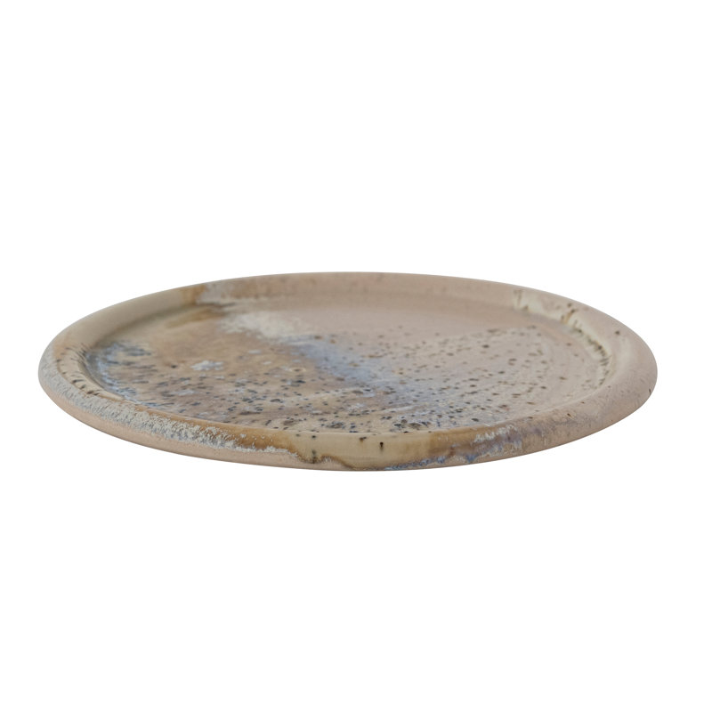 Stoneware Plate With Round Rim