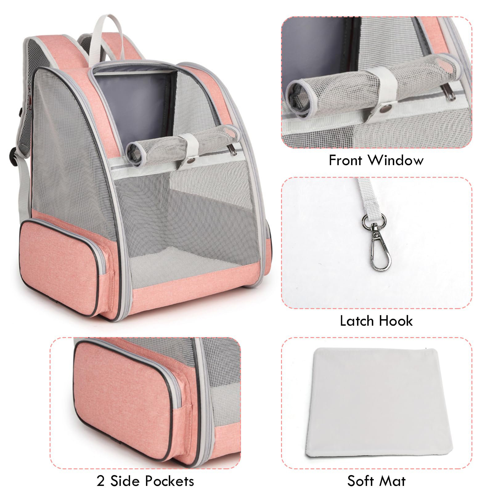 SSAWcasa Cat Backpack Carrier - Large Pet Travel Backpack For Cats & Small Dogs Up To 15lbs