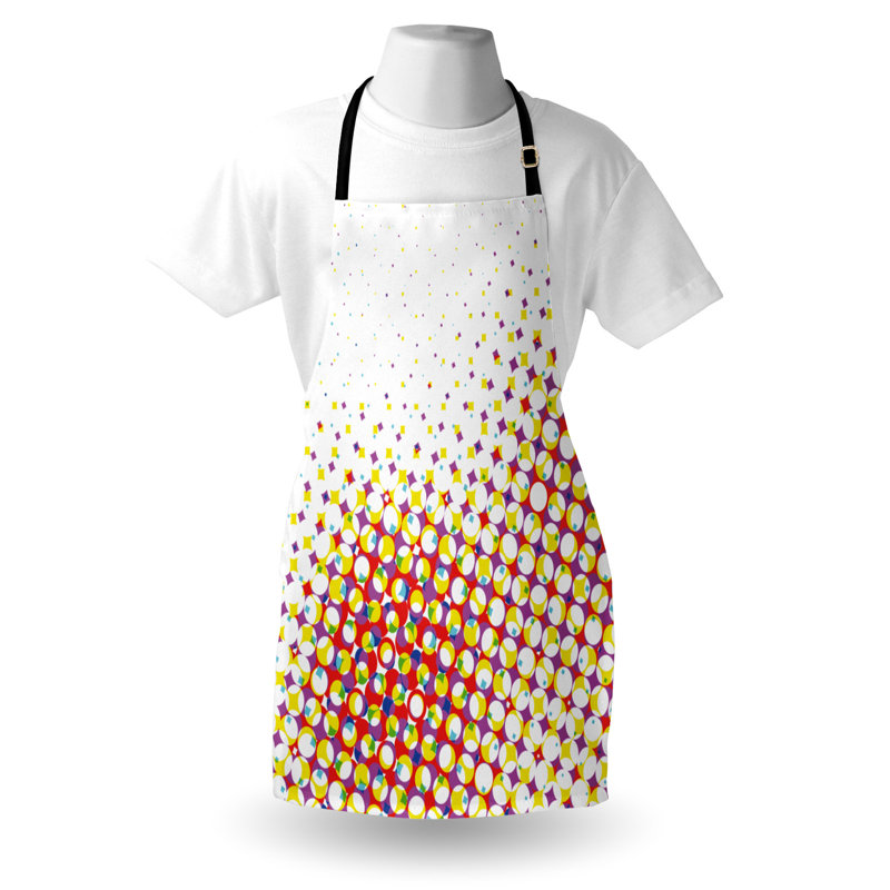 Tablier abstrait East Urban Home unisexe, effet demi-teinte coloré, taille adulte, blanc et fuchsia