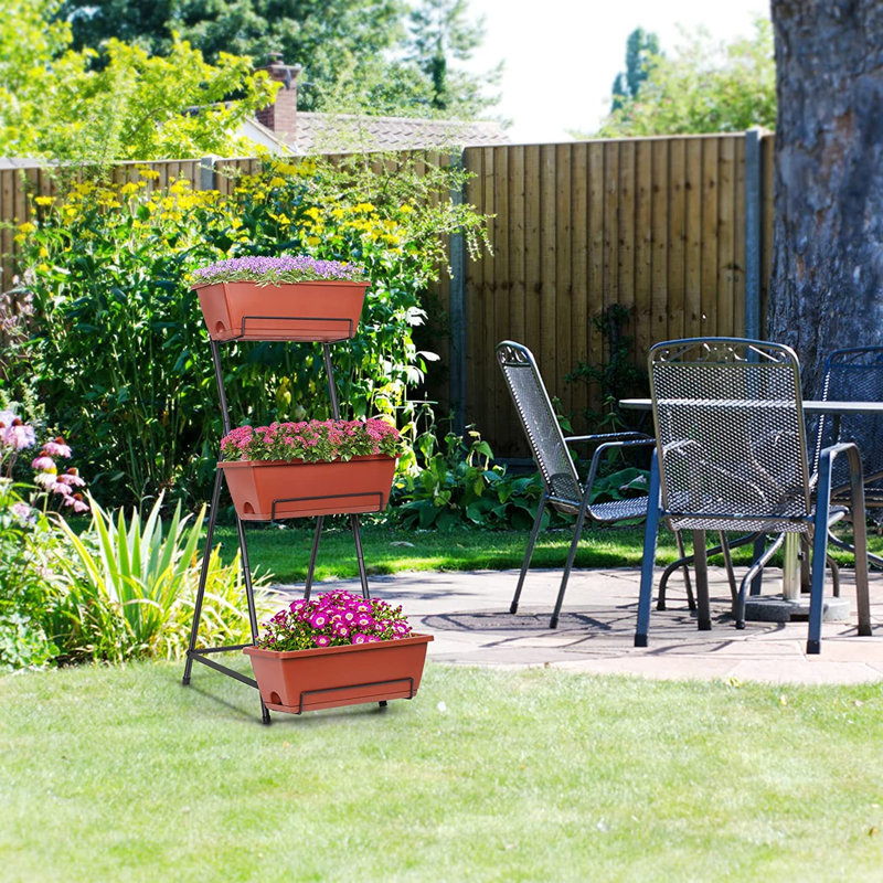 Jardin vertical en plastique Nathanim, Rouge, H 39 po x l 17 po x P 16,1 po