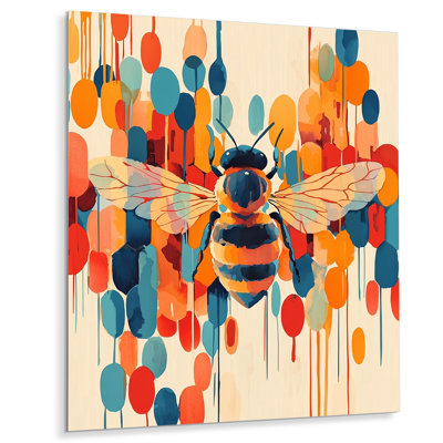 Watercolor Bee Soft Delicate Wings - Animals Metal Decor, Bee Metal Print