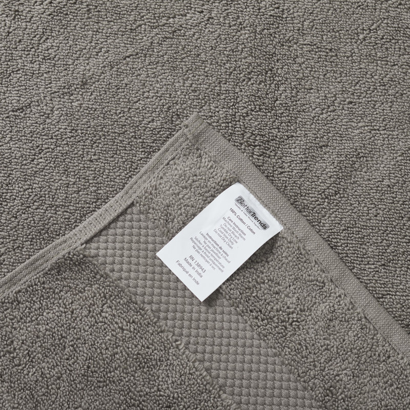 Splash 100% Cotton 550 GSM Solid Super Absorbent & Zero Twist Washcloth Set, Gray, Washcloths - 6 Packs
