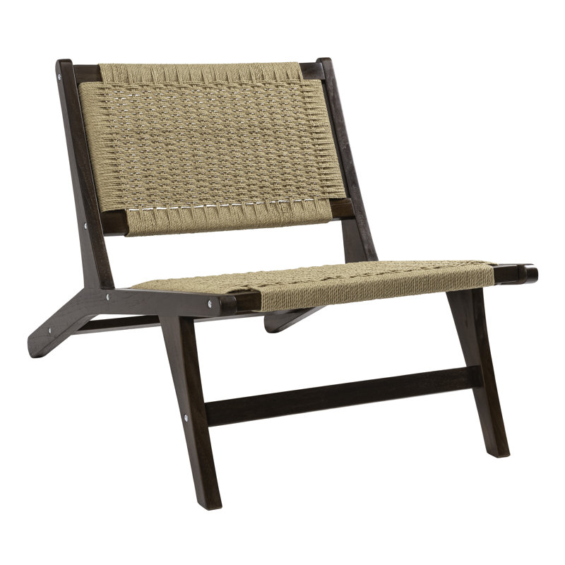 Méridienne d'appoint pour salon et chambre à coucher en teck indonésien massif de 23,6 po x 36,2 po Parker, Marron foncé