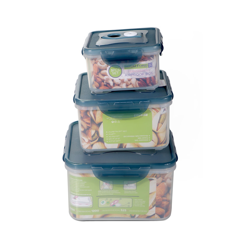 Food Storage - Set of 3 Containers and 3 Lids