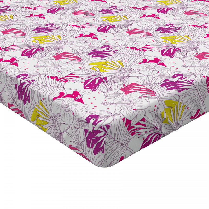 Microfiber Floral Fitted Sheet, Full Fitted Sheet
