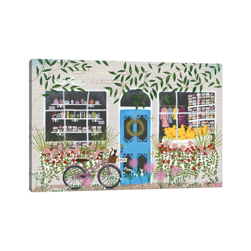 SoapShop Storefront by Joy Laforme - Painting on Canvas, Wrapped Canvas, 30.48cm H x 45.72cm W x 1.9cm D