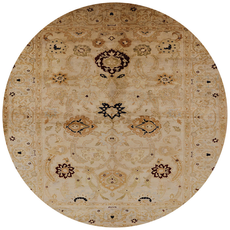 Tapis ivoire / brun Rek, Rond 6 pi