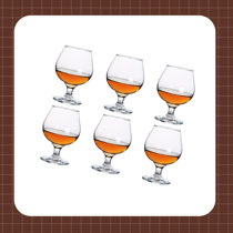 Crystal - Sherry - Brandy - Cognac - Snifter - Glasses - Set of 6 -  Handcrafted - Crystal Glass - Great for Spirits - Drinks - Bourbon - Wine -  11