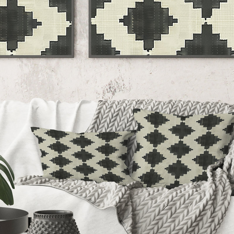 Houndstooth beige moderne - coussin lombaire moderne