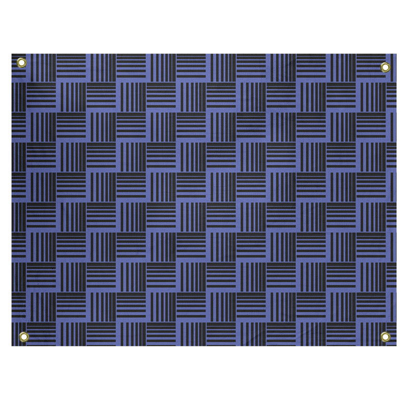 Tapisserie, H 26 po x l 36 po, Bleu/noir