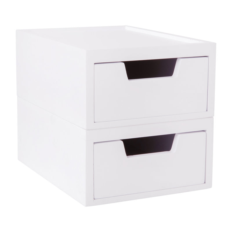 Boîtes de rangement en bois avec tiroirs Martha Stewart Weston, Blanc