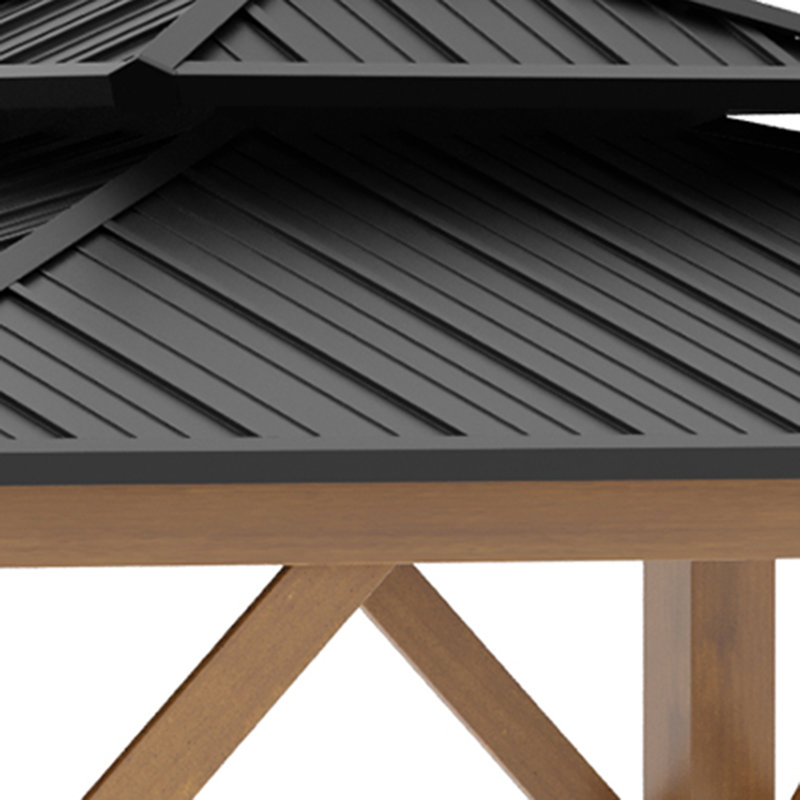 Adabpreet 3.5 x 3.5m Outdoor Hardtop Gazebo Canopy Large Wooden Black