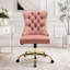 Chaise de bureau en velours de luxe avec base dorée et capitonnage à losanges-1521568377