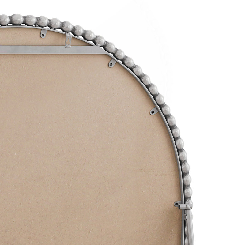 Iron Arch Retro Full Length Mirror With Supporting Feet, For Living Room, Bedroom, Silver, 65.75" x 35.43"