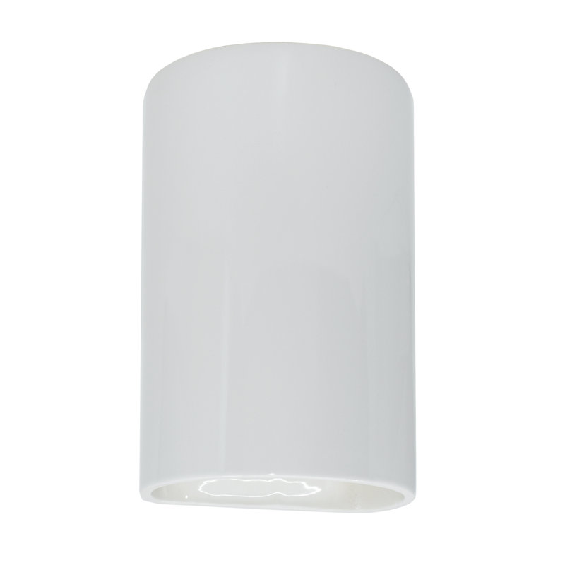 Plafonnier encastré d'extérieur Krimhilde, Incandescent, Blanc brillant, H 9,5 po x l 5,75 po x P 4 po