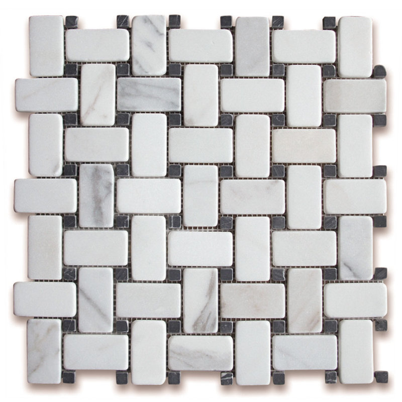 Calacatta 12" x 12" Marble Mosaic Tile, Gray