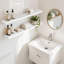 Paquet de 2 tablettes murales flottantes - Tablettes en bois blanc rustique de 36 pouces pour le rangement et la décoration, installation facile pour le salon, la chambre à coucher et la cuisine